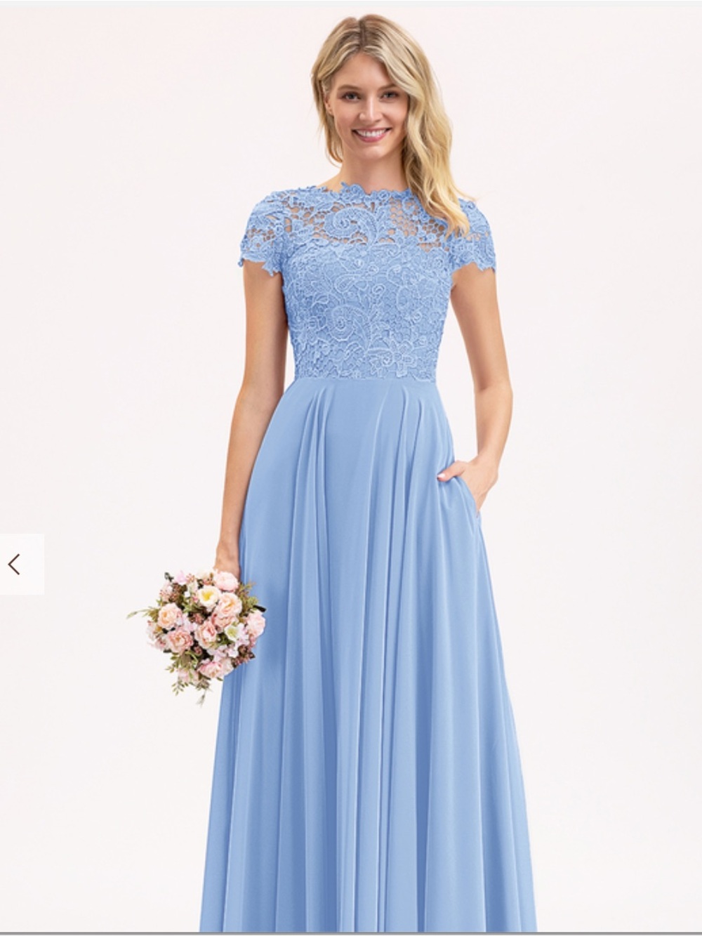 JJ House Light Blue Chiffon Bridesmaid / Formal Dress Size 10